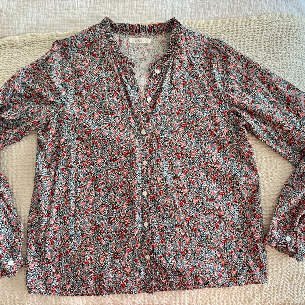 DOEN swan top floral size medium very gently used
